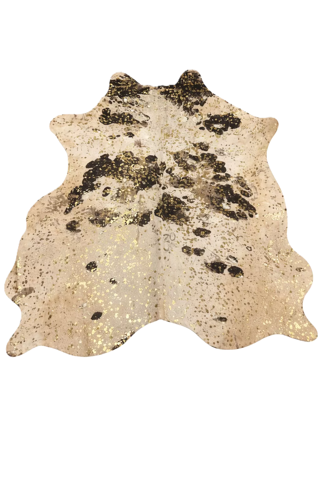 Luma Metallic Gold Cowhide Rug 7'7" L X 6'10" W